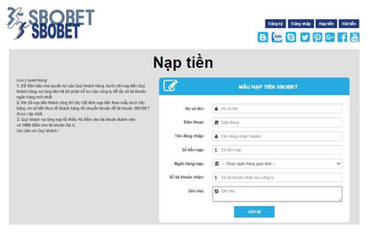 Cách nạp tiền vào SBOBET cực nhanh với vài giây